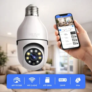 camera seguranca lampada wifi 360